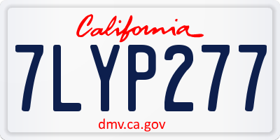 CA license plate 7LYP277