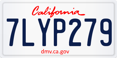 CA license plate 7LYP279