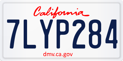 CA license plate 7LYP284