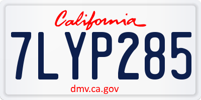 CA license plate 7LYP285