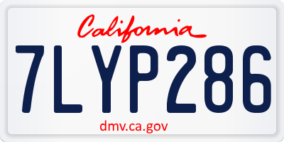 CA license plate 7LYP286