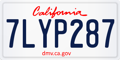 CA license plate 7LYP287