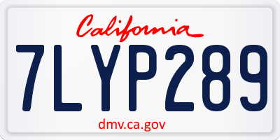CA license plate 7LYP289