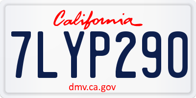 CA license plate 7LYP290