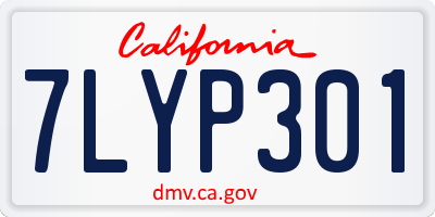 CA license plate 7LYP301