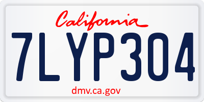 CA license plate 7LYP304