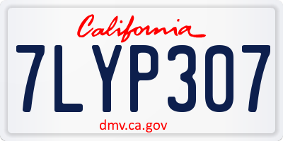 CA license plate 7LYP307