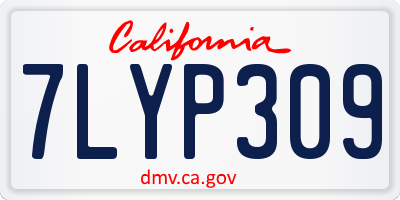 CA license plate 7LYP309