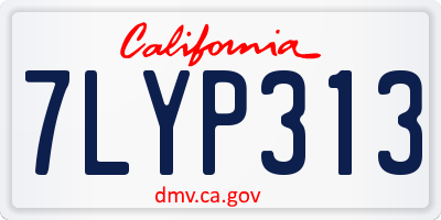 CA license plate 7LYP313
