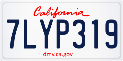 CA license plate 7LYP319