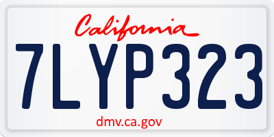 CA license plate 7LYP323