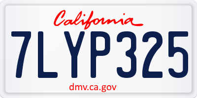 CA license plate 7LYP325