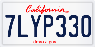 CA license plate 7LYP330