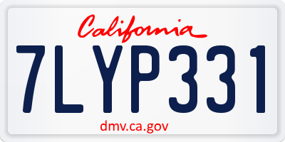 CA license plate 7LYP331