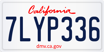 CA license plate 7LYP336