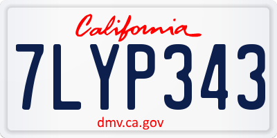 CA license plate 7LYP343