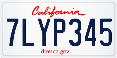 CA license plate 7LYP345