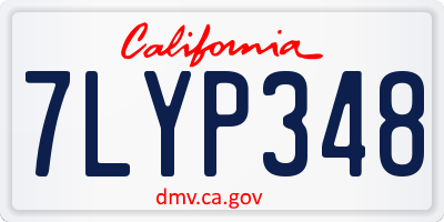 CA license plate 7LYP348
