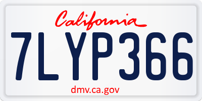 CA license plate 7LYP366
