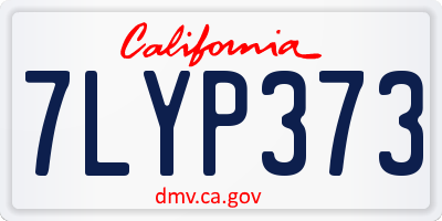 CA license plate 7LYP373