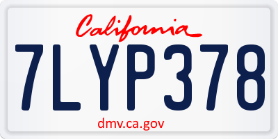 CA license plate 7LYP378