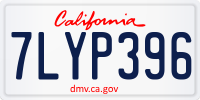 CA license plate 7LYP396