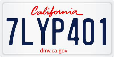 CA license plate 7LYP401