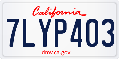 CA license plate 7LYP403