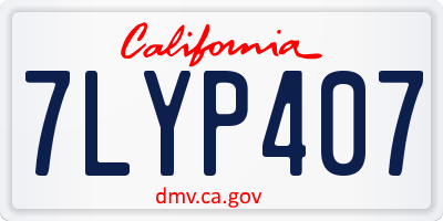 CA license plate 7LYP407