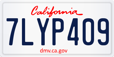 CA license plate 7LYP409