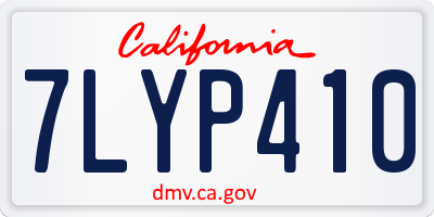 CA license plate 7LYP410