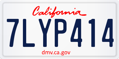 CA license plate 7LYP414