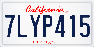 CA license plate 7LYP415