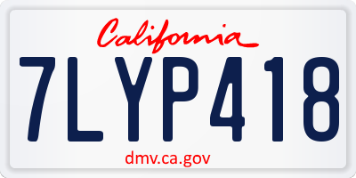 CA license plate 7LYP418