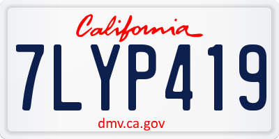 CA license plate 7LYP419