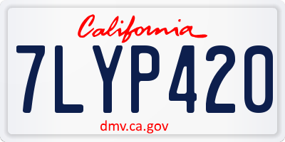 CA license plate 7LYP420