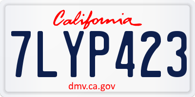 CA license plate 7LYP423