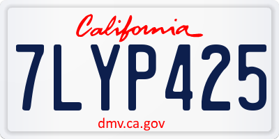 CA license plate 7LYP425