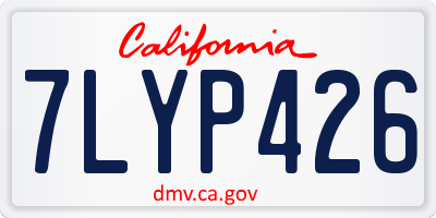 CA license plate 7LYP426