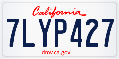 CA license plate 7LYP427