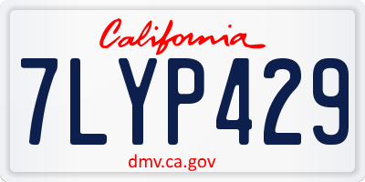 CA license plate 7LYP429