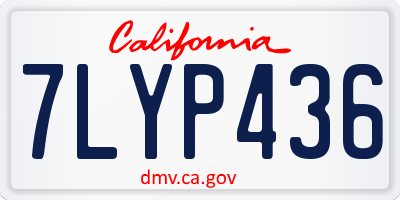 CA license plate 7LYP436