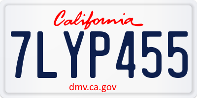 CA license plate 7LYP455