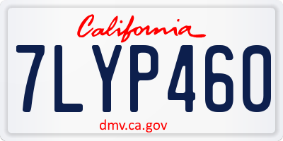 CA license plate 7LYP460