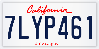 CA license plate 7LYP461
