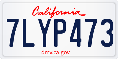 CA license plate 7LYP473