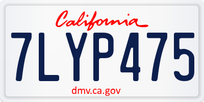 CA license plate 7LYP475