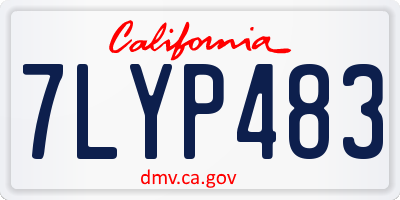 CA license plate 7LYP483