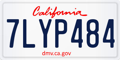 CA license plate 7LYP484