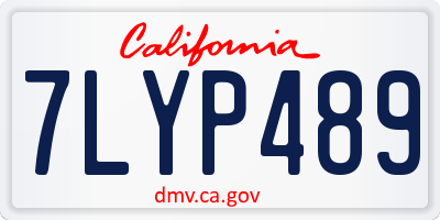 CA license plate 7LYP489
